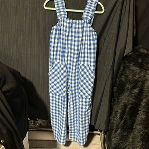 Blue velvet‎ Brand: blue n white gingham check romper / Size S / H-109